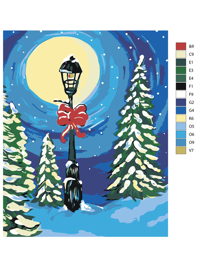 Картина по номерам &amp;quot;Ёлки в снегу&amp;quot;