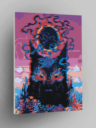 Fluorescent raqamlar bo&#039;yicha rasm &quot;Qora ko&#039;zli it&quot;