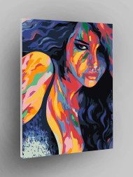 Картина по номерам &amp;quot;Девушка в красках&amp;quot;
