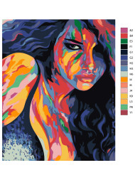 Картина по номерам &amp;quot;Девушка в красках&amp;quot;