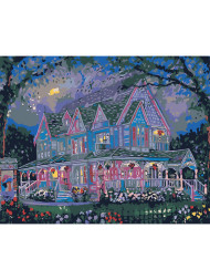 Картина по номерам &amp;quot;Двухэтажный дом с цветами&amp;quot;