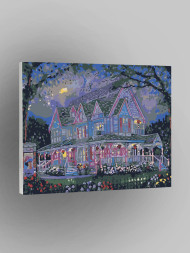 Картина по номерам &amp;quot;Двухэтажный дом с цветами&amp;quot;