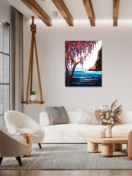 Raqamlar bo&#039;yicha rasm &quot;Dengiz bo&#039;yidagi daraxt&quot;