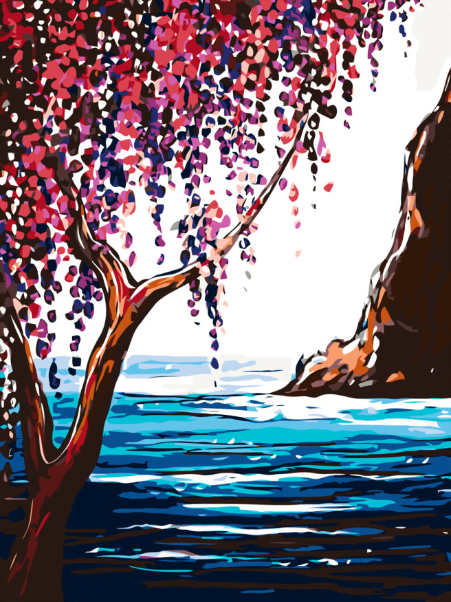 Raqamlar bo&amp;#039;yicha rasm &amp;quot;Dengiz bo&amp;#039;yidagi daraxt&amp;quot;