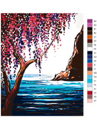 Raqamlar bo&#039;yicha rasm &quot;Dengiz bo&#039;yidagi daraxt&quot;