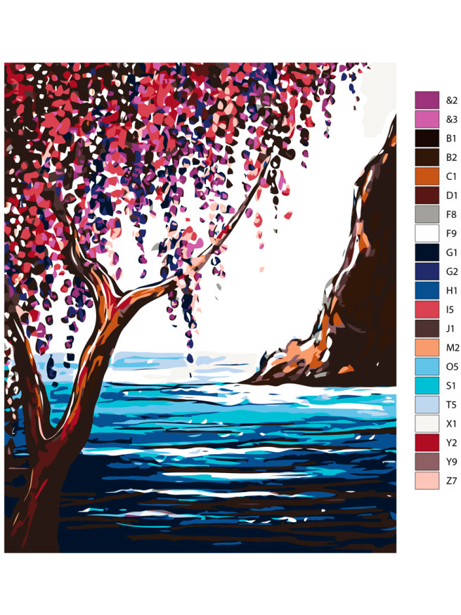 Raqamlar bo&amp;#039;yicha rasm &amp;quot;Dengiz bo&amp;#039;yidagi daraxt&amp;quot;