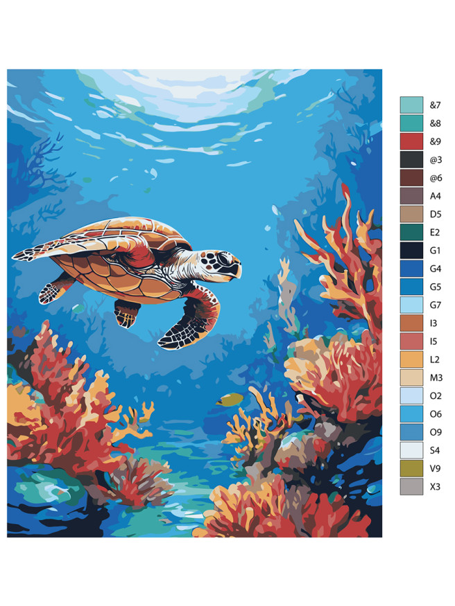 Картина по номерам &amp;quot;Морская черепашка&amp;quot;