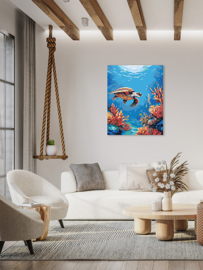Картина по номерам &amp;quot;Морская черепашка&amp;quot;