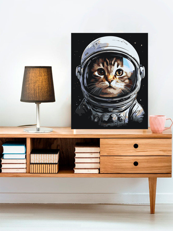 Raqamlar bo&amp;#039;yicha rasm &amp;quot;Mushuk kosmonavti&amp;quot;