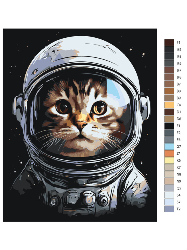 Raqamlar bo&amp;#039;yicha rasm &amp;quot;Mushuk kosmonavti&amp;quot;