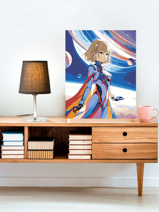 Картина по номерам &amp;quot;Блондинка в космосе&amp;quot;