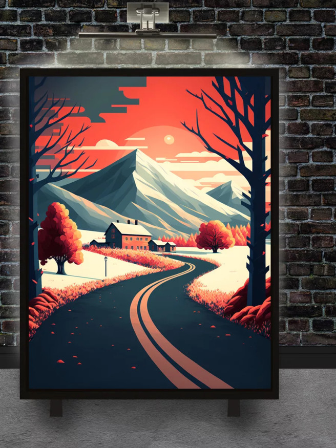 Постер на холсте &amp;quot;Дорога к горам&amp;quot;