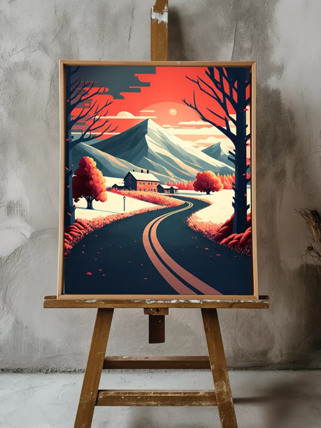 Постер на холсте &amp;quot;Дорога к горам&amp;quot;