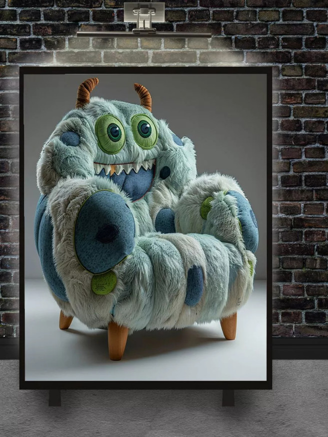 Holstga bosilgan poster &amp;quot;Tabassumli maxluqcha kursisi&amp;quot;