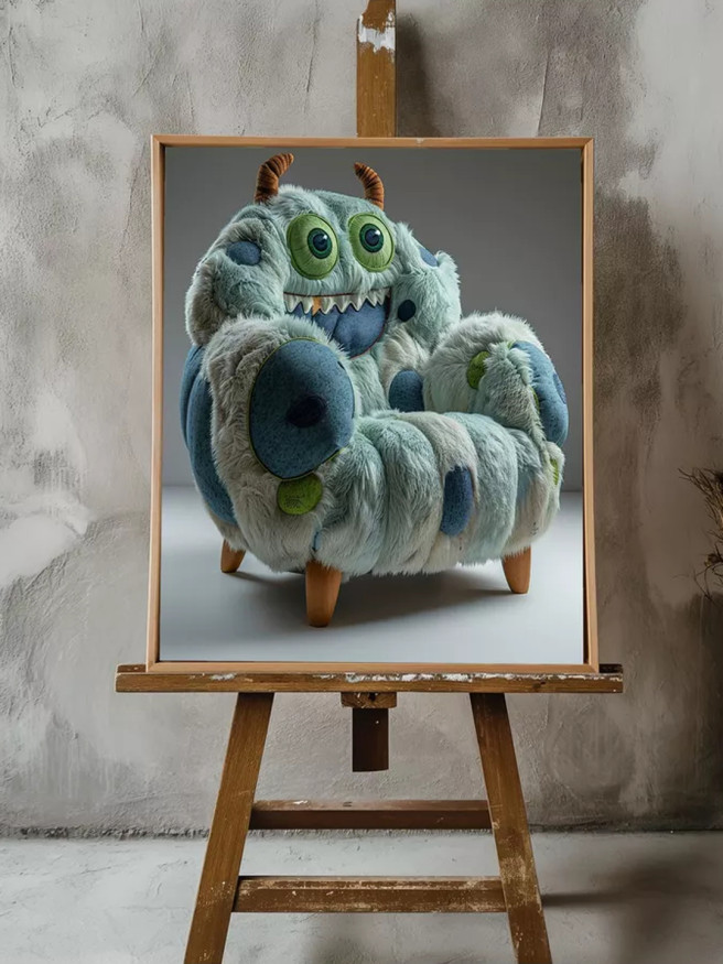 Holstga bosilgan poster &amp;quot;Tabassumli maxluqcha kursisi&amp;quot;