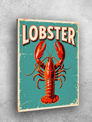 Постер на холсте "Лобстер в ретро-оформлении"