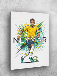 Holstga bosilgan poster "Futbolchi Neymar da Silva"