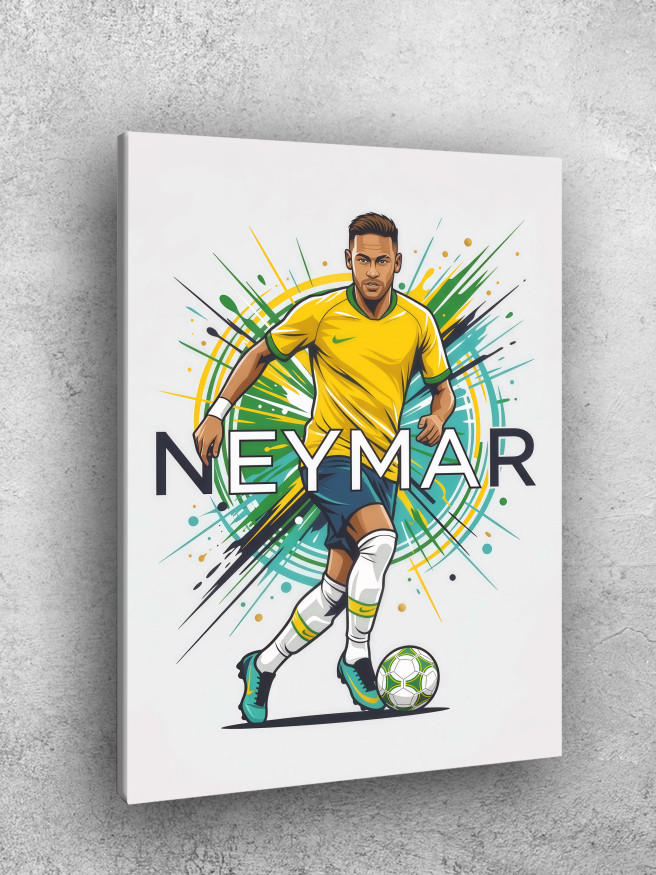 Holstga bosilgan poster &amp;quot;Futbolchi Neymar da Silva&amp;quot;