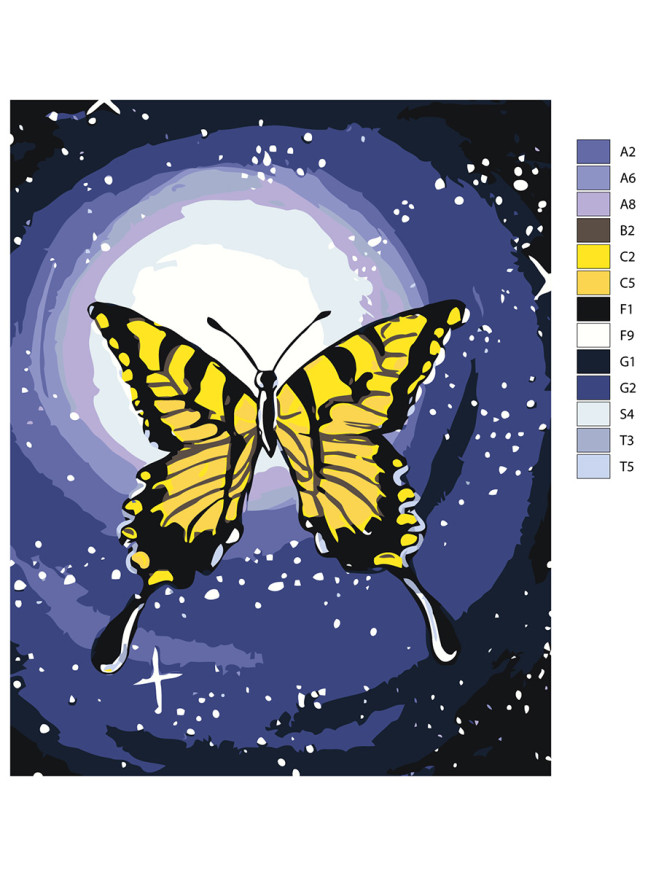 Raqamlar bo&amp;#039;yicha rasm &amp;quot;Sariq kapalak&amp;quot;