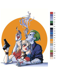 Картина по номерам &amp;quot;Джокер и Харли Квинн&amp;quot;