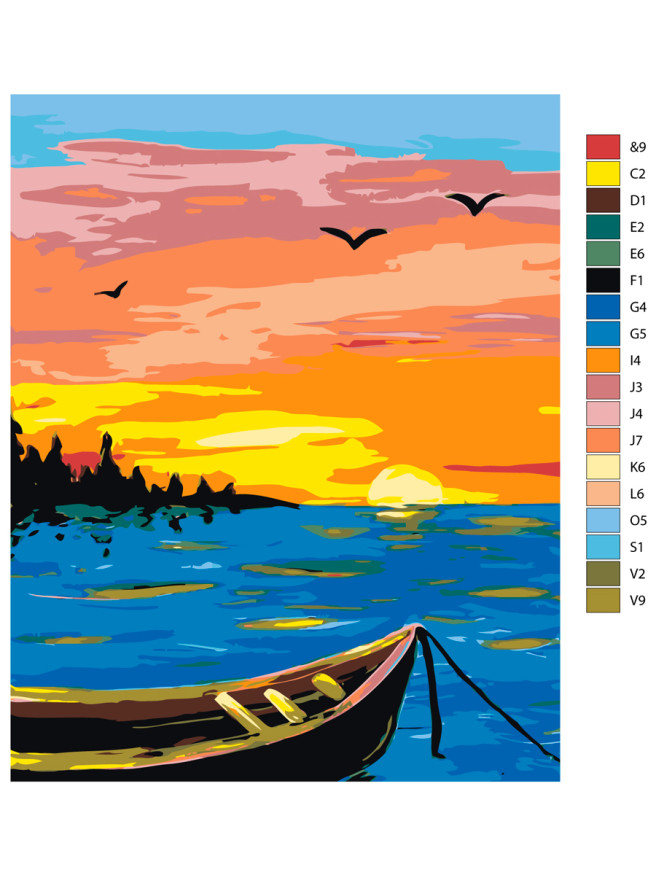 Картина по номерам &amp;quot;Закат на море&amp;quot;