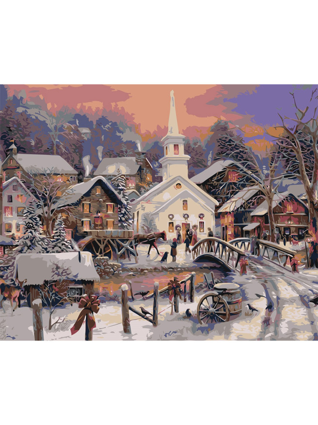 Raqamlar bo&amp;#039;yicha rasm &amp;quot;Qishloqda qish&amp;quot;