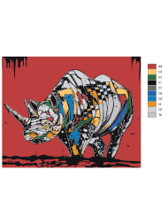 Raqamlar bo&#039;yicha rasm &quot; Karkidon&quot;