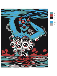 Raqamlar bo&#039;yicha rasm &quot;Ko&#039;zlari ko&#039;p qiz&quot;