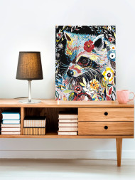 Картина по номерам &amp;quot;Енот с цветами&amp;quot;