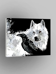 Raqamlar bo'yicha rasm "Qarg'a bilan bo'ri"