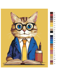 Картина по номерам &amp;quot;Кот зубрилка&amp;quot;