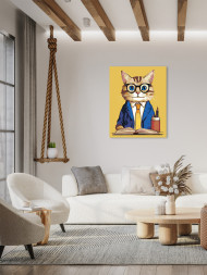 Картина по номерам &amp;quot;Кот зубрилка&amp;quot;