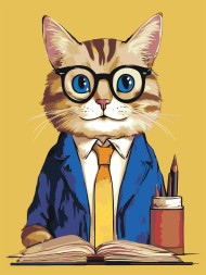 Картина по номерам &amp;quot;Кот зубрилка&amp;quot;