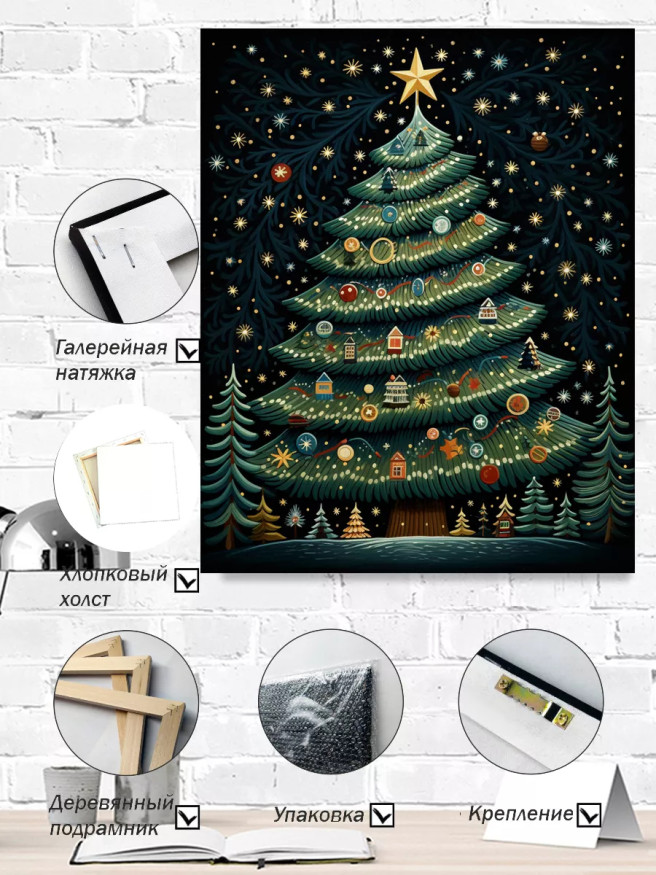 Постер на холсте &amp;quot;Волшебная новогодняя ёлка&amp;quot;