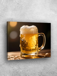 Постер на холсте &amp;quot;Пенный бокал пива&amp;quot;