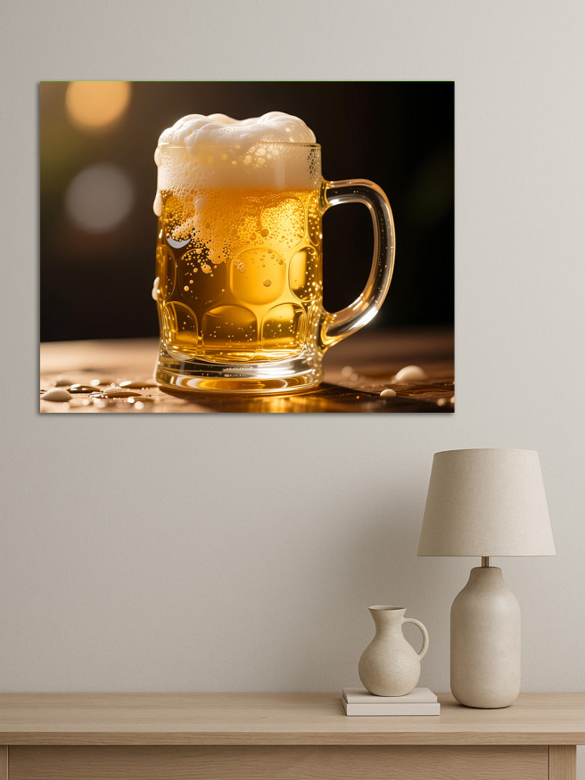 Постер на холсте &amp;quot;Пенный бокал пива&amp;quot;